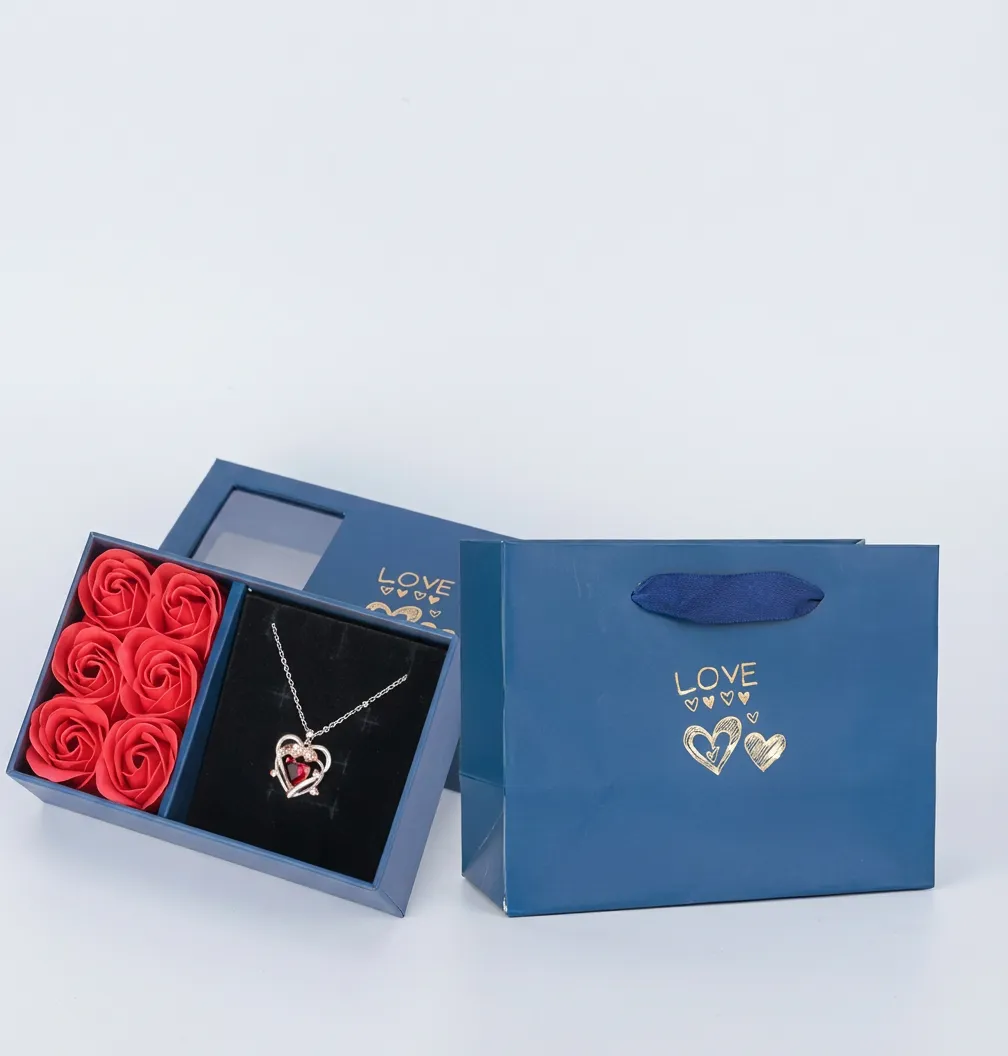Preserved Rose And Necklace